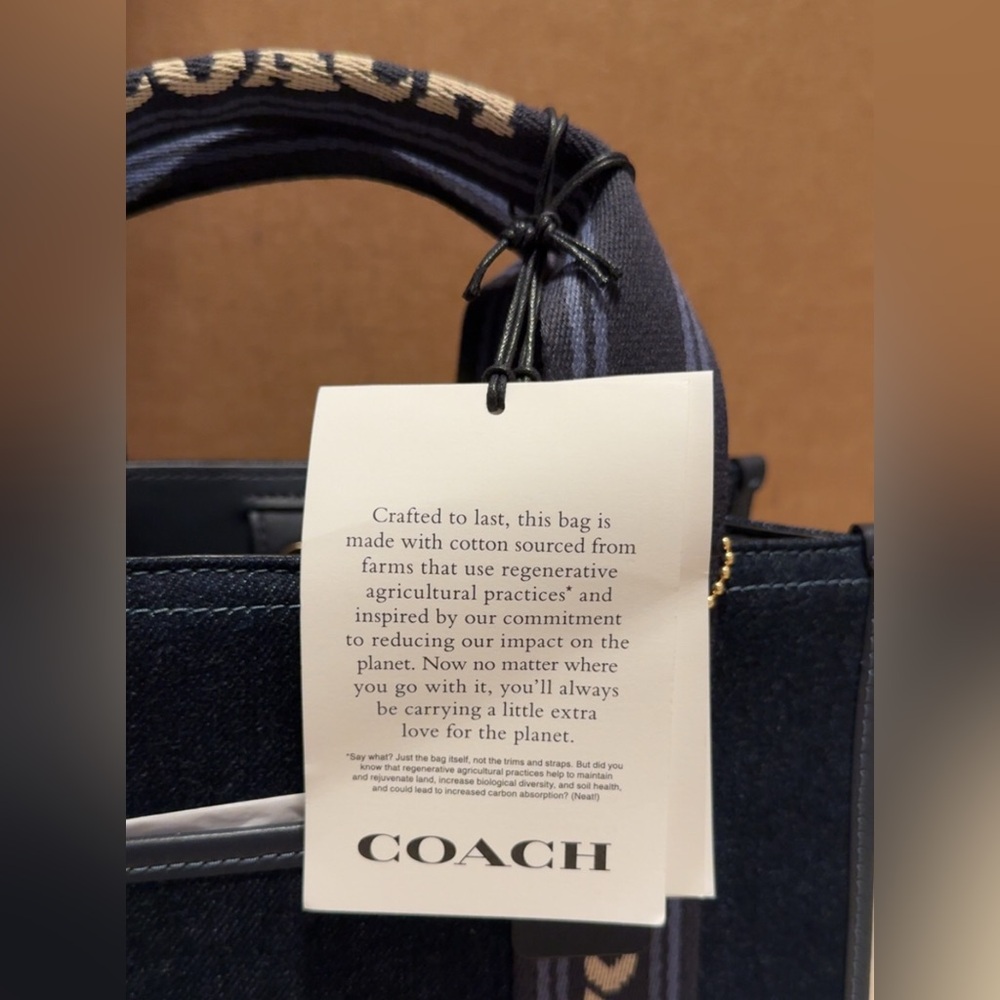 Smith Tote 24 in Denim with Coach logo handles - Picture 10 of 10